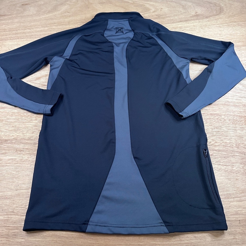Vertx Womens Small 1/4 Zip Pullover Jacket Black Gray Stretch Athletic Top